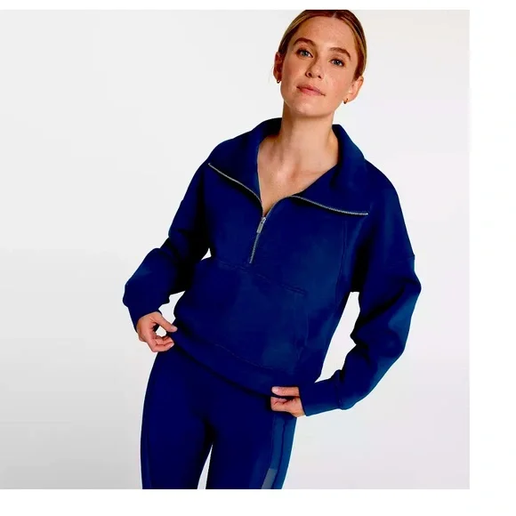 CALIA NWT SOFT navy set ( scuba 1/4 zip) and tapered pant - Picture 1 of 6